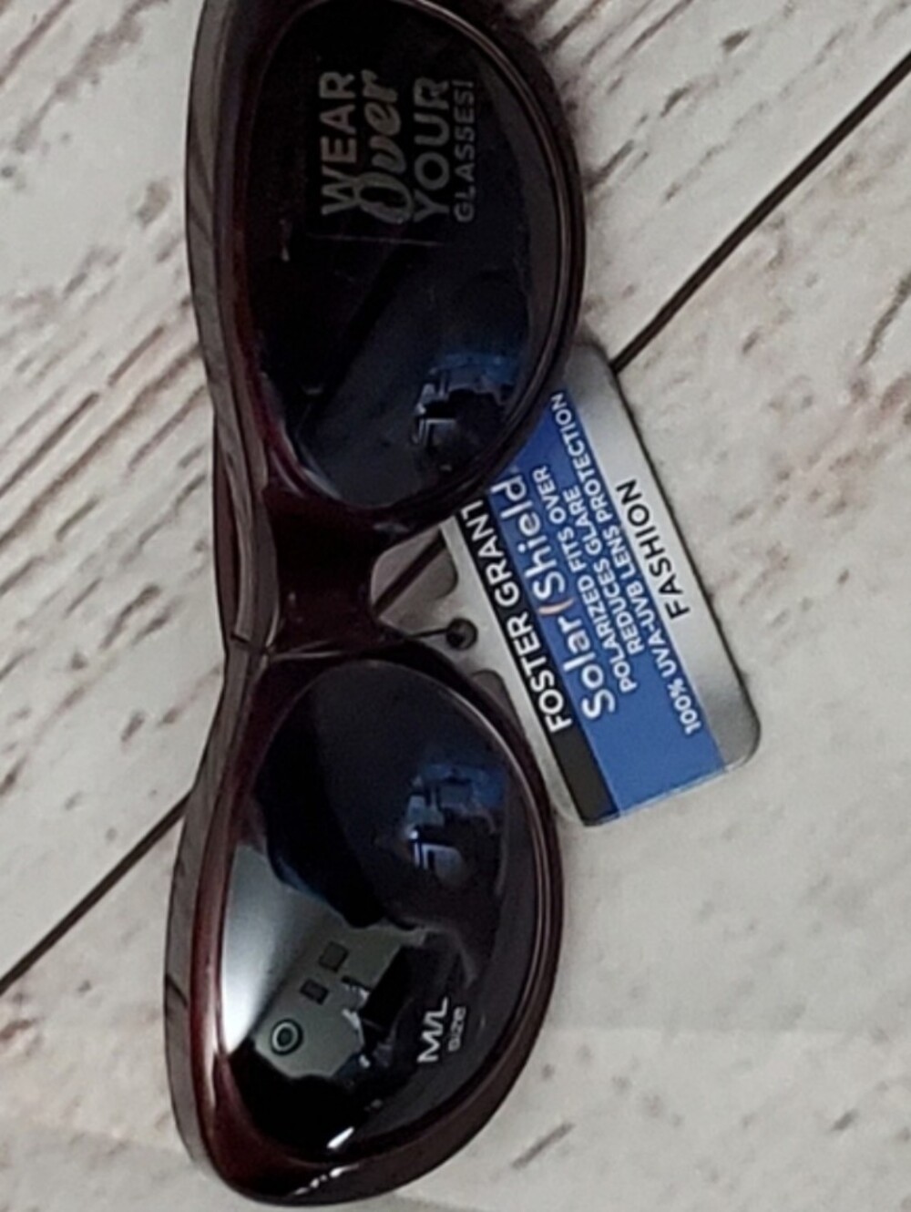 Foster Grant ladies fashion Solar Shield sunglasses to wear over glasses
